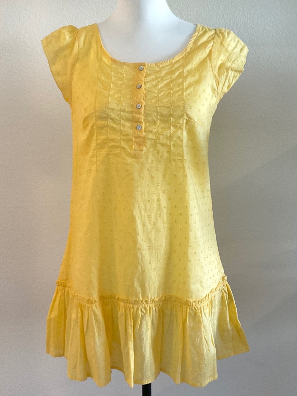HONEY Dress Yellow 100% Cotton Dress Size Medium
